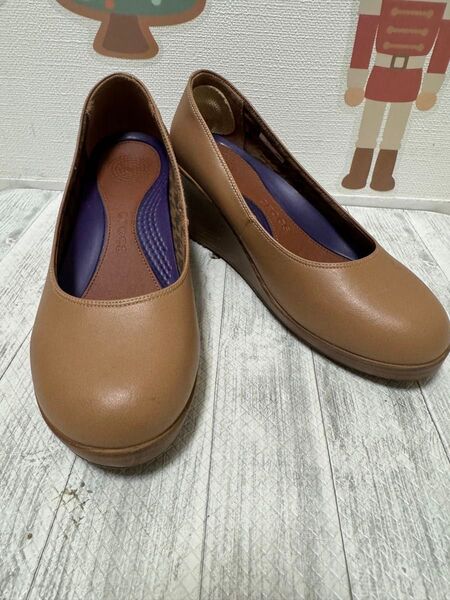 Crocs ウェッジソール パンプス ブラウン 23cm レディース