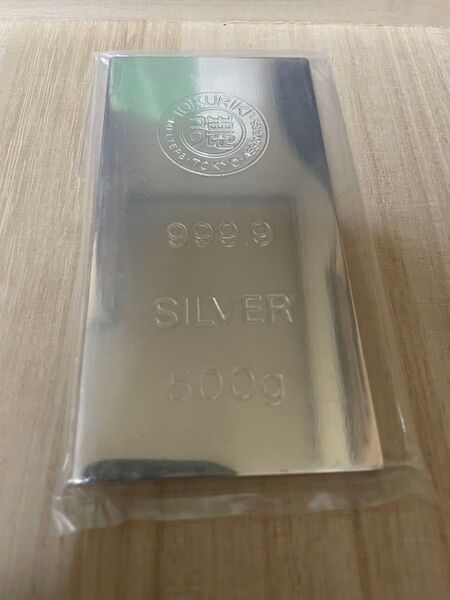 徳力本店 純銀インゴット 500g シルバー 銀 地金 未使用