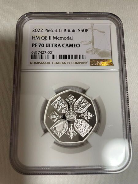 2022年 イギリス エリザベス2世追悼 50ペンス銀貨 PF70UC NGC プルーフ