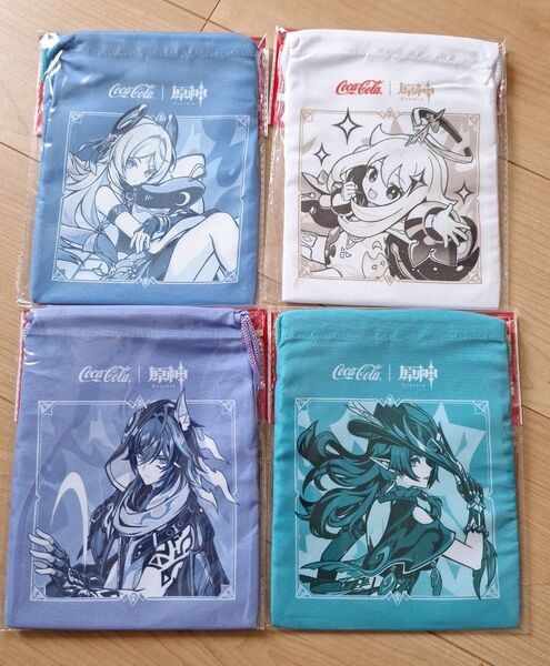 コカコーラ 原神 オリジナル 巾着ポーチ コンプリート