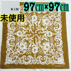 【KINキン】未使用 超大判バンダナ 日本製 キャメル マチュピチュショップ オオシマレイ