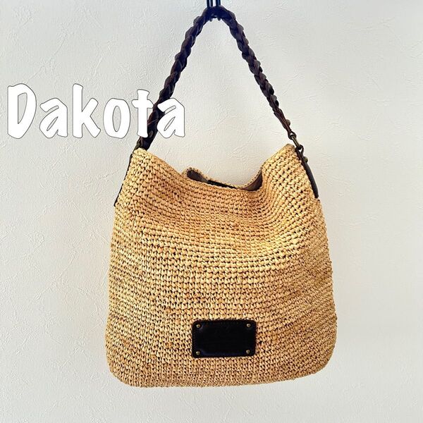 【Dakota ダコタ】編みバッグ かごバッグ トートバッグ レザー使い ショルダー ハンドバッグ 肩掛け