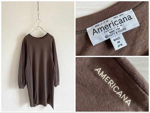 BEAUTY&YOUTH UNITED ARROWS 別注 Americana アメリカーナ ロゴ刺繍 カットソー チュニック