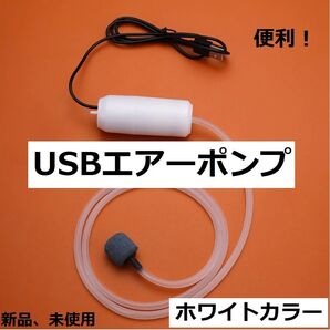 USB エアーポンプ ホワイト ぶくぶく 携帯用 釣り ブラック 持ち運び