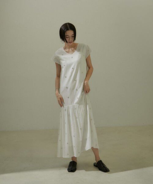 SALON adam et rope' 2WAYビーズ刺繍ワンピース