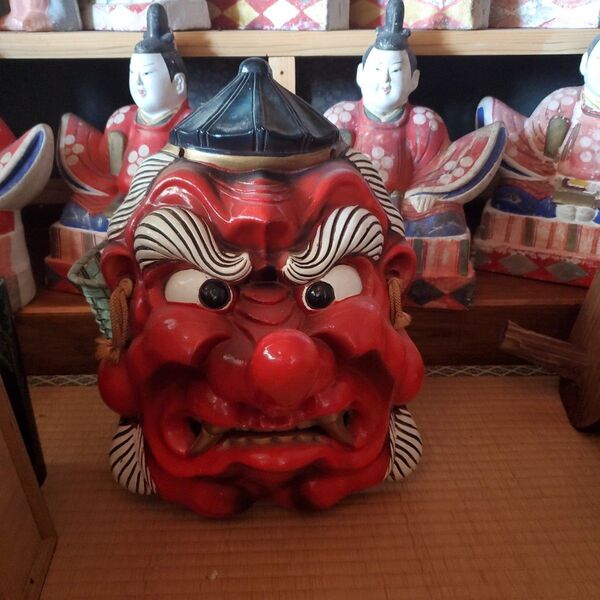 七代目 錦松 天狗 お面 陶器?不明