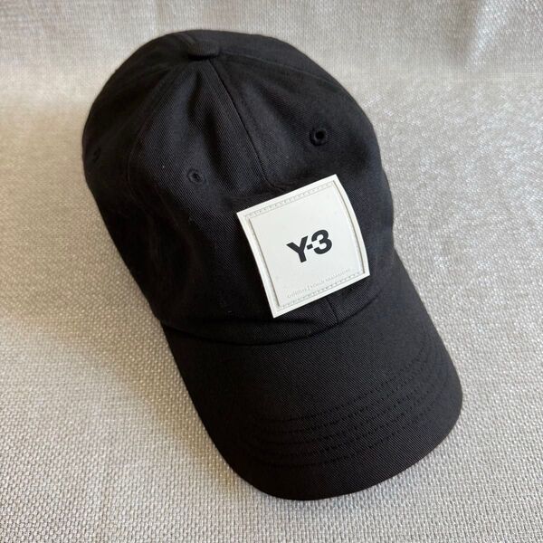 Y-3 adidas YOHJI YAMAMOTO HF2143 Y-3 SQL ベースボールキャップ ラバーロゴ 帽子 ブラック