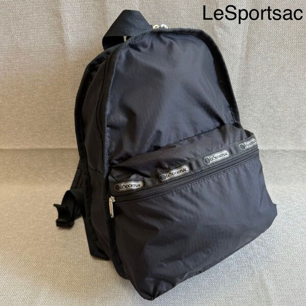LeSportsac レスポートサック リュックサック バックパック ブラック 黒無地 ナイロン