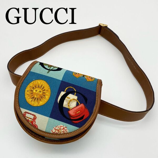 【希少】GUCCI ウエストポーチ グッチシモ マルチカラー キャンバス×レザー