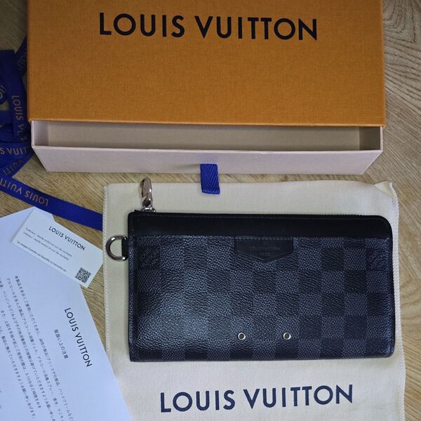 ルイヴィトン LOUIS VUITTON ジッピー ドラゴンヌ L字ファスナー ダミエグラフィット ブラック 【中古】