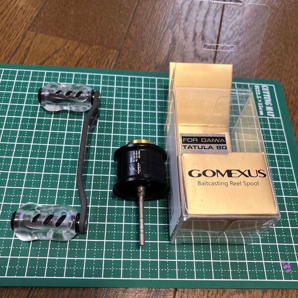 GOMEXUS ダイワ タトゥーラ80用 スプール カーボンハンドルセット