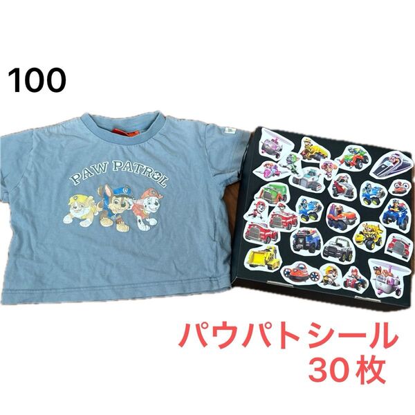 パウパトロール 100 Tシャツ パウパト シール 30枚 半袖Tシャツ 半袖 ファッション クーポン 200円オフ 3才 2才