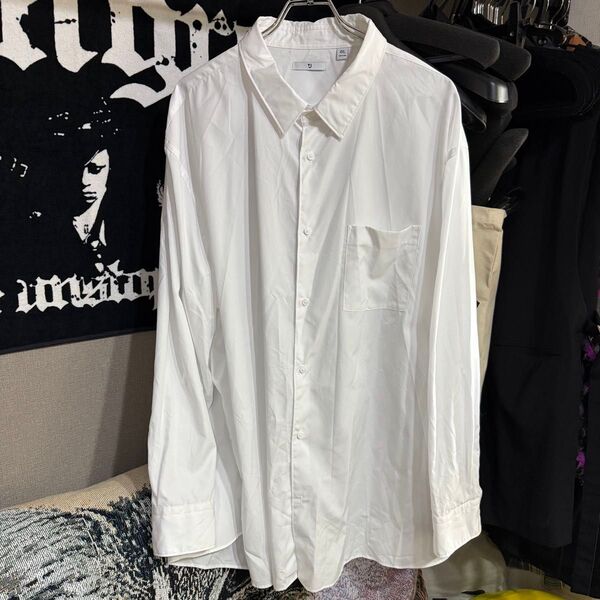 UNIQLO ユニクロ +J ブロードシャツ 4XL ホワイト 長袖 ワイシャツ 綿 コットン 478673