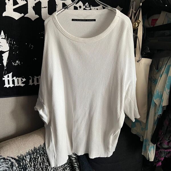my beautiful landlet ワッフル オーバーサイズ 半袖 Tシャツ ホワイト 白 カットソー コットン サーマル