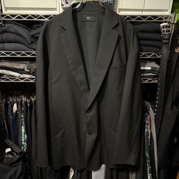 VU ヴウ classic jacket vu-s23-j16 オーバーサイズ ウール テーラードジャケット ブラック 2サイズ