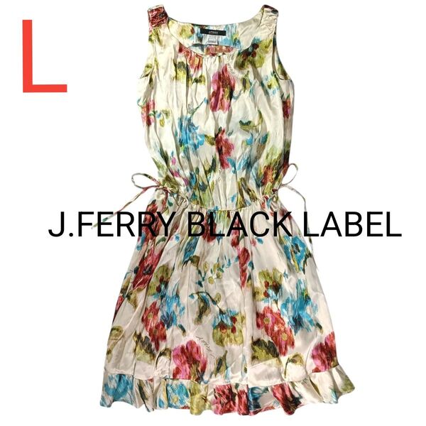 J.FERRY BLACK LABEL】★希少★花柄ノースリーブシルクワンピース★シリアルナンバー付き★絹100%★日本製★春夏
