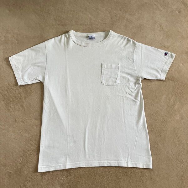 チャンピオン T1011 Tシャツ 胸ポケ USA 白 mサイズ Tシャツ チャンピオン 白 T1011 USA製 ホワイト