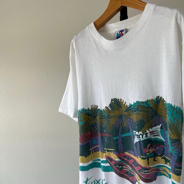 90s USA古着 FOXY'S ビンテージTシャツ メンズ 半袖 Lサイズ【シングルステッチ】