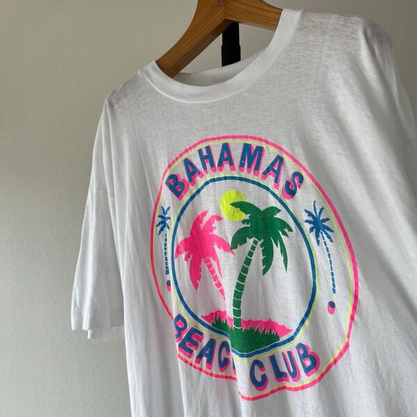 90s USA古着 Bahama beach club ビンテージTシャツ メンズ 半袖 サイズ【シングルステッチ】