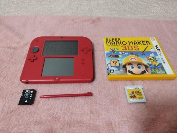 ニンテンドー2DSレッド本体 スーパーマリオメーカー3DS ソフト セット