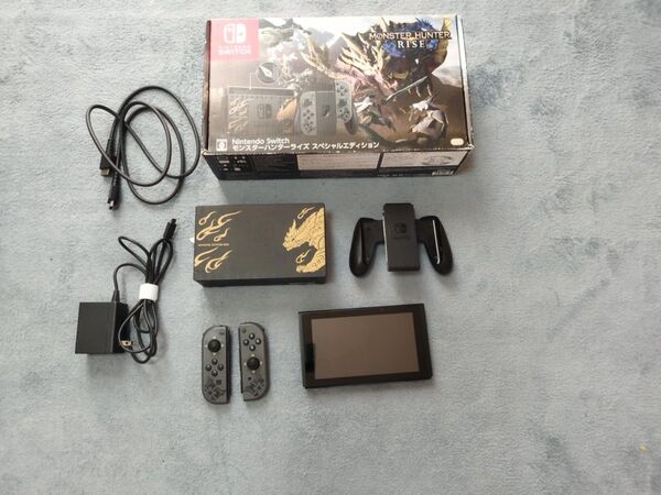 【ジャンク】Nintendo Switch 本体 モンスターハンターライズ スペシャルエディション画面割れ