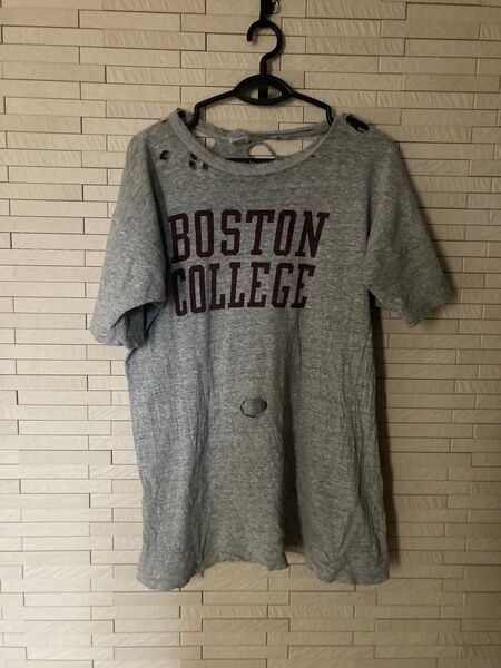 チャンピオン champion 80s ヴィンテージBOSTON カレッジ 染み込み 霜降り Tシャツ