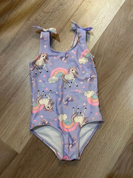 ユニコーン柄 女の子 ワンピース水着 110cm