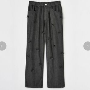しまむら アンジュシャルム 辻希美 コラボ リボン デニムパンツ L