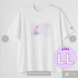 しまむら アンジュシャルム 辻希美 ワンポイント 半袖 プリントTシャツ LL