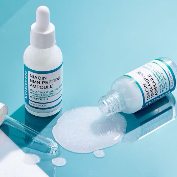 wellderma ウェルダーマ G-PLUSナイアシンアミドNMNペプチドアンプル美容液 30ml セラム, ツヤ肌,