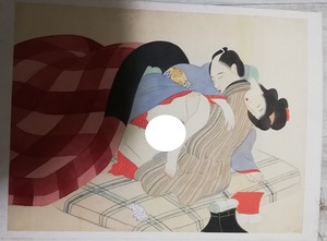  genuine article ukiyoe [ shunga 12 map ] silk . shunga . pillow .