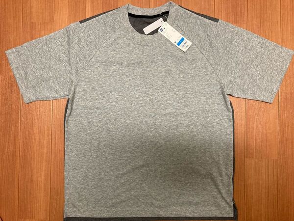 未使用☆GU SPORTS コンビネーション 半袖Tシャツ グレー M