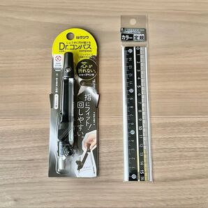 クツワ 16センチ定規 & ドクターコンパス グッドデザイン賞 2点セット