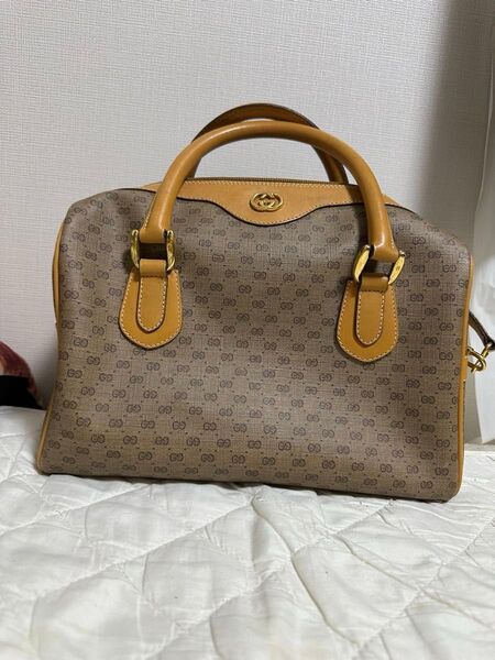 GUCCI オールドグッチ ハンドバッグ GG柄 ブラウン系