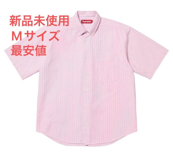Supreme Loose Fit Oxford S/S Shirt "Pink Stripe" Lサイズ
