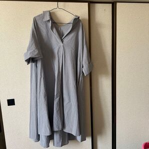ストライプ シャツ ワンピース M サイズ ゆったりしたデザインですので XL の方も着用できます。