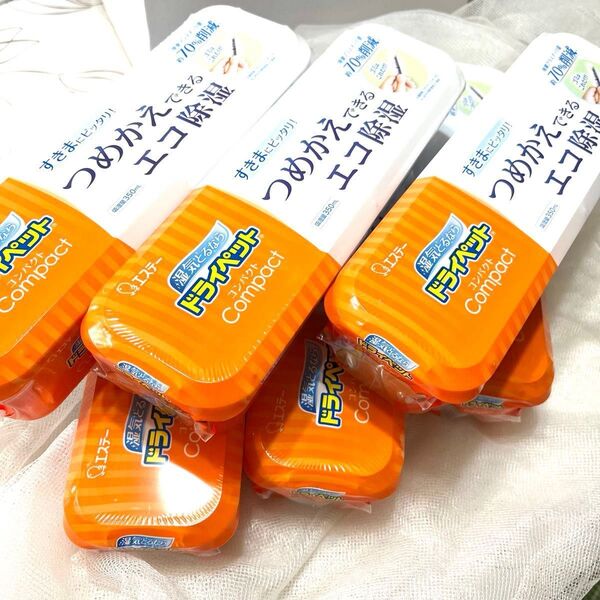 ドライペット Compact 350g エコ除湿本体6点と洋服ダンス用シートタイプ 2枚入り×10点セット