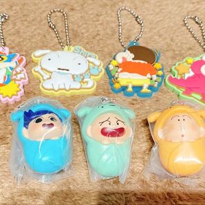 【7点セット】クレヨンしんちゃん おくるみbabyスイング ぷっくりラバマスグミ