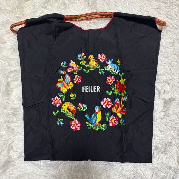 【新品】刺繍 トートバッグ エコバッグ Mサイズ ロゴ 軽量 ブラック 黒 海外製