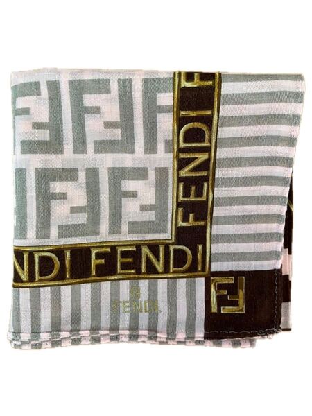 FENDI フェンディ ハンカチ ズッカ柄 ピンク