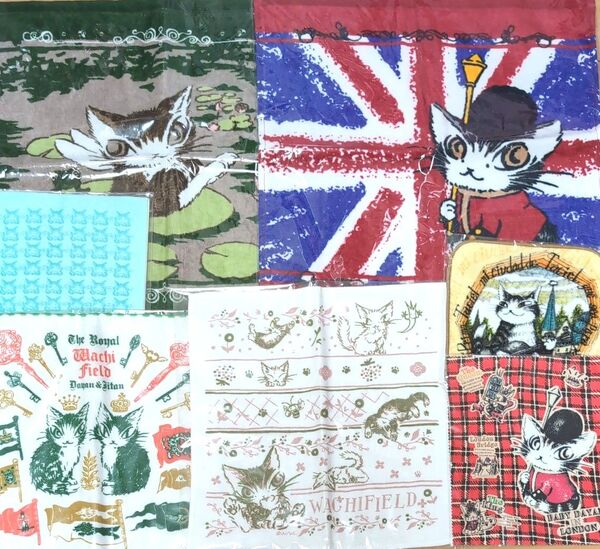 わちふぃーるど タオル クロス ガーゼハンカチ メガネ拭き 未開封 7個 セット 猫のダヤン まとめ売り