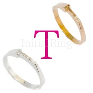 【オーダー受付】【T】大人気!欠かせない!外せない!イニシャルリング【2色展開】