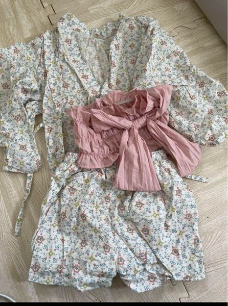 テータテート バースデイ 浴衣 甚平 花柄 110