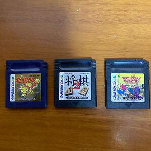 ゲームボーイカラーソフト 3個セット ポケモン金、将棋2、ドラゴンクエストモンスターズ2
