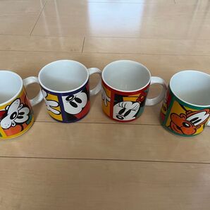レトロ ディズニー マグカップ 4個セット used ミッキー ミニー プルート グーフィー