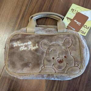 新品 未使用 Disney 多機能ポーチ 化粧ポーチ 化粧くまのプーさん 小物入れ ポーチ バッグ ブラウン