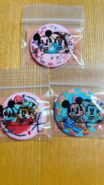 ディズニー 刺繍 缶バッジ アリス 眠れる森の美女 ダンボ 3点セット