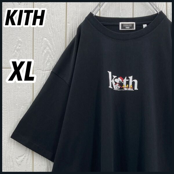 【超人気】希少XL KITH キス スヌーピー センターロゴ コラボTシャツ