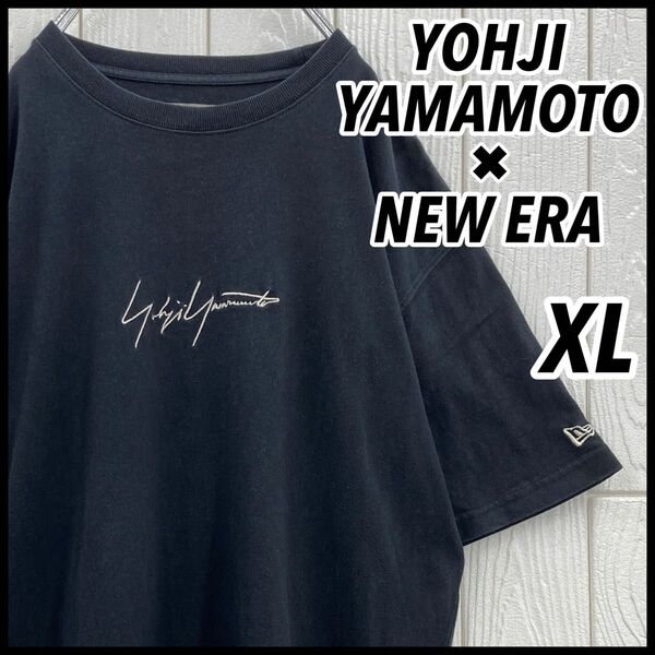 【大人気コラボ】希少XL ヨウジヤマモト×ニューエラ センター刺繍ロゴ Tシャツ