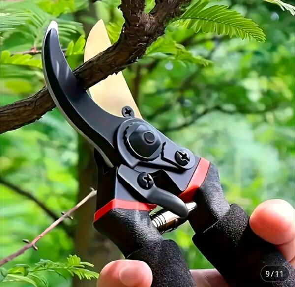 剪定バサミ 炭素鋼製剪定ばさみ - シャープな SK-5 ブレード、快適なグリップ、家庭菜園や花屋向けの耐久性のあるツリートリマー